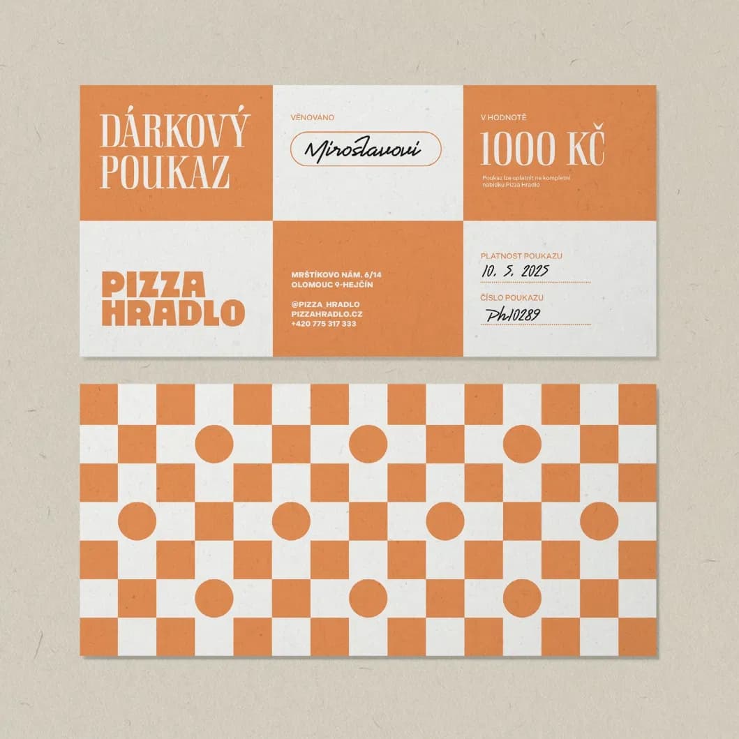 Identity & interior branding 
for Pizzeria Hradlo