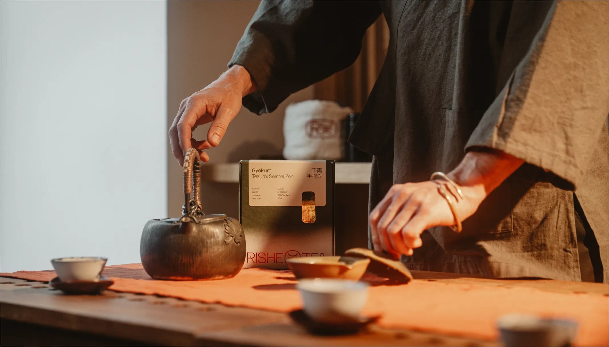 Branding for a premium Japanese tea importer Rishe tea